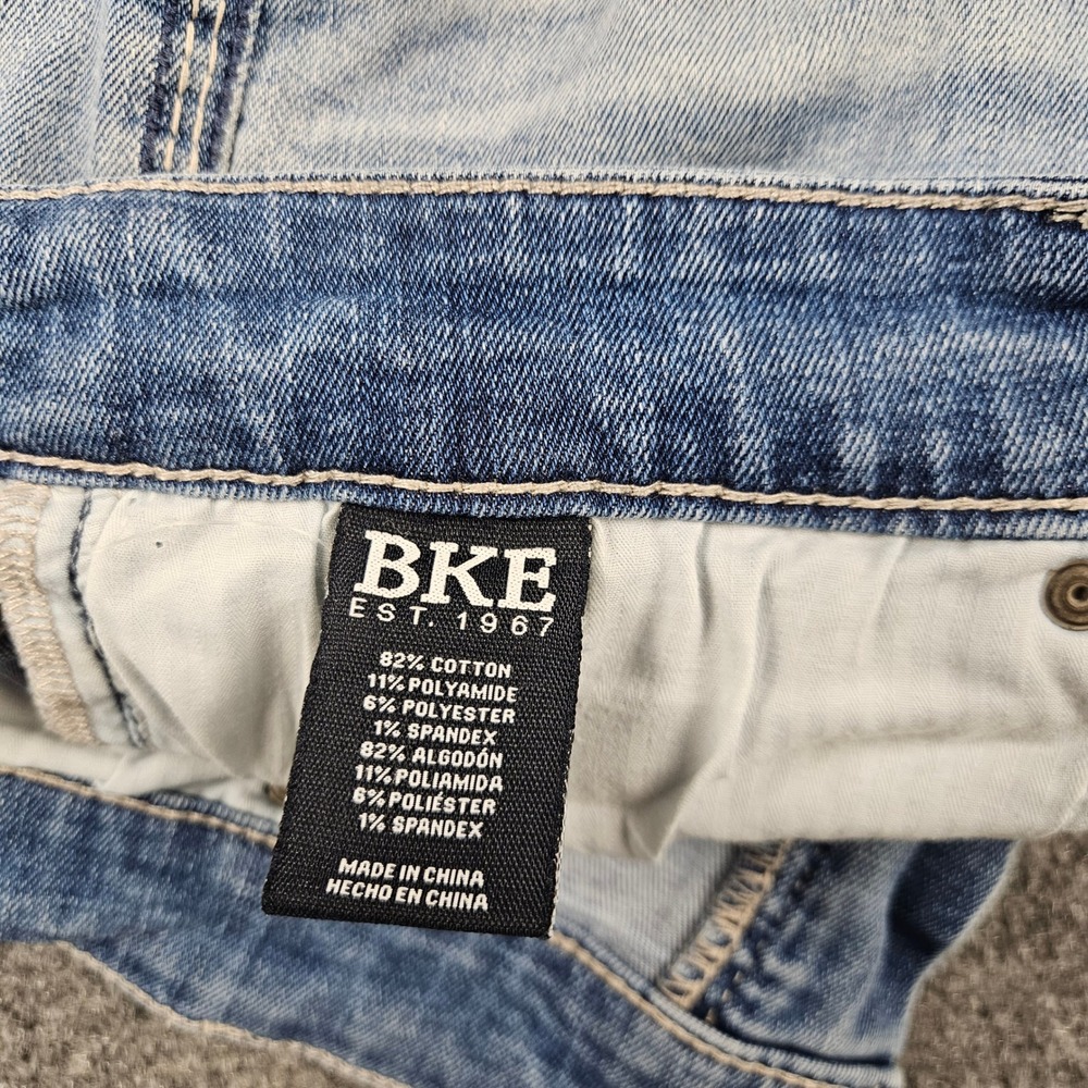 BKE Jake Straight Jeans Mens 33x30 Light Wash Blue Denim Stretch Durable Fit - Picture 4 of 12